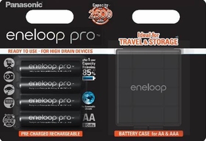 Аккумулятор Panasonic Eneloop Pro AA 2500 mAh R2U (уп 4 шт) + футляр