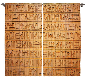 Шторы с печатью египетских иероглифов