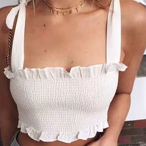 elastic tie up straps crop top