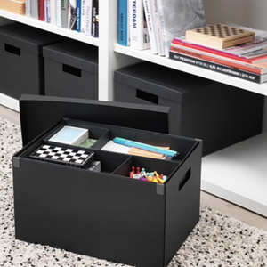 ТЬЕНА Коробка с крышкой, черный