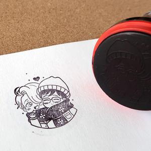 SCARF CUDDLE STAMP {BLACK INK}