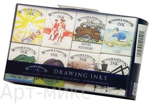 "Winsor&Newton" Набор туши художественной 8 цв. WN1090094 Коллекция Вильям