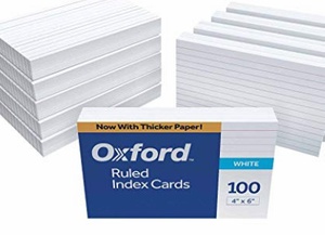 Oxford Ruled Index Cards, 4" x 6", White, 1,000 Cards (10 Packs of 100) (41)