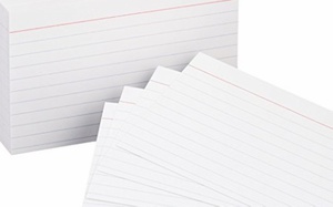 AmazonBasics Heavy Weight Ruled Index Cards, White, 3x5-Inch, 100-Count