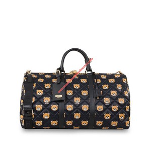 Moschino Teddy Bears Women Leather Travel Bag Black