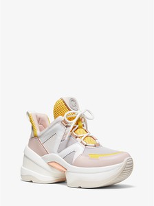 MICHAEL MICHAEL KORS Olympia Leather and Mesh Trainer