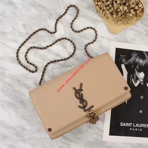 SAINT LAURENT MEDIUM CLASSIC KATE TASSEL SATCHEL IN LEATHER APRICOT