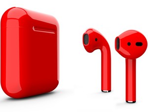 цветные AirPods красные глянцевые