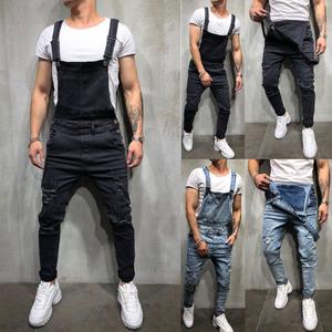 Denim Suspenders Jumpsuit Pants