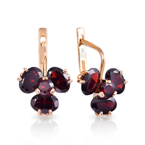 Серьги с гранатом из золота