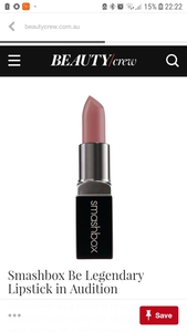 Smashbox be legendary matte lipstick в оттенка audition