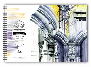 Скетчбук для маркеров "Sketch" 140 г/м, 30х21, 60л