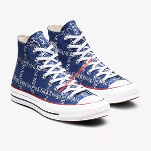 Converse Shoes x JW Anderson Chuck 70 Grid Canvas High Top Blue