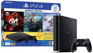 PlayStation 4 Slim + Horizon: Zero Dawn, GT Sport, God of War