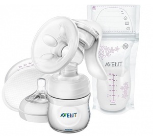 Philips Avent молокоотсос ручной с пакетами для хранения грудного молока серия Natural