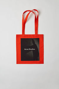 Printed tote bag red