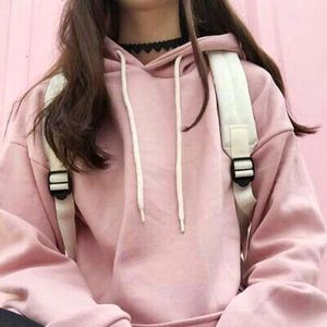 pink hoodie