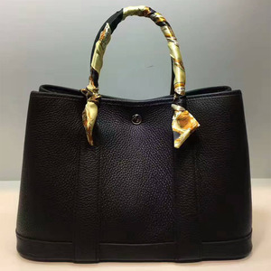 Hermes Garden Party Bag Togo Leather In Black