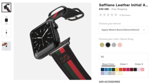 Ремешок для часов Apple с инициалами - Saffiano Leather Initial Apple Watch Band