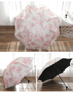 Розовый зонтик с цветами