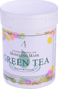 Anskin успокаивающая антиоксидантная альгинатная маска с экстрактом зеленого чая Green Tea Modeling Mask банка 700мл.