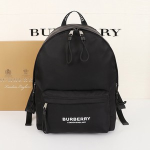 Burberry Logo Print ECONYL Backpack In Black