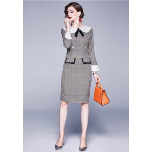 Burberry Check Dress In Grey