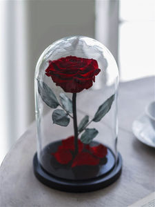 Бордовая/красная роза в колбе