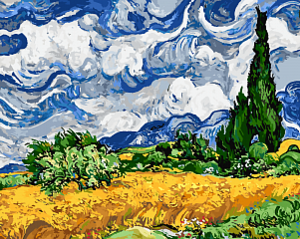 Картина по номерам «Винсент Ван Гог. Пшеничное поле с кипарисом»