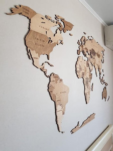 Карта мира из дерева