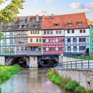 62. Мост лавочников и Старый город в Эрфурте - Krämerbrücke und Altstadt von Erfurt (Тюрингия)