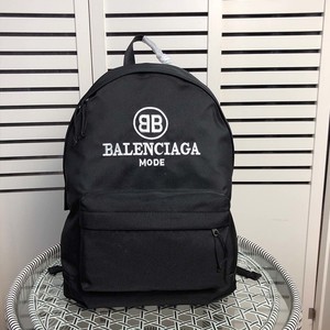 Balenciaga Logo Embroidery Backpack In Black