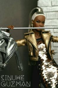 Bicker jacket for fashion royalty and Barbie dolls in silver hardware (or gold, if so tell me in a comment on your order) and vegan leather