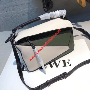 Loewe Puzzle Patchwork Bag Calfskin Green