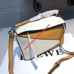 Loewe Puzzle Patchwork Bag Calfskin White