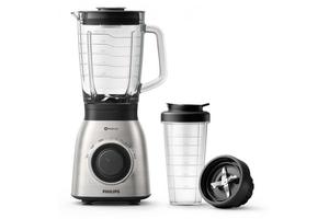 Стационарный блендер Philips HR3556/00 Viva Collection On the Go, со стаканом, серебристый, черный