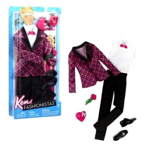 Mattel Ken Одежда для куклы W3163 или же Black & Pink Plaid Tux Jacket