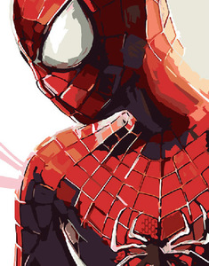 Раскраска по номерам "Человек-паук"