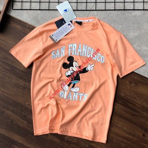 MLB X Disney Overfit Short Sleeve T-shirt New York Yankees Pink