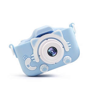 Детский фотоаппарат Gsmin  Fun Camera Kitty - Котенок (голубой)+ Карта памяти 8 GB