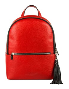 Микрорюкзак красный кожаный