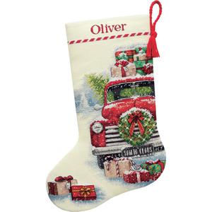 Santa's Truck Christmas Stocking-Dimensions