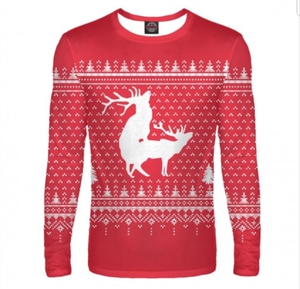 Новогодний свитер с трахающимися оленями