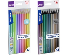 Набор цветных карандашей Berlingo металлик "SuperSoft. Metallic" + пастельные "SuperSoft. Pastel"