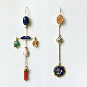 Mismatched Cross Drop Earrings by Grainne Morton