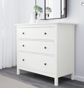 HEMNES ХЕМНЭС Комод с 3 ящиками, белая морилка108x96 см