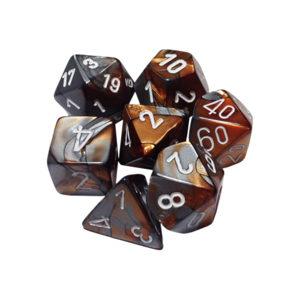 Набор кубиков Chessex Gemini™ Copper-Steel with White