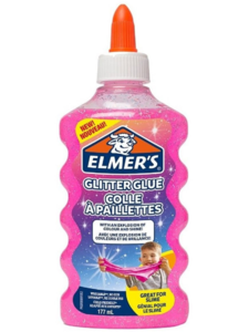 Клей для слаймов Elmers Glitter розовый или голубой