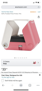 Kiipix portable photo printer