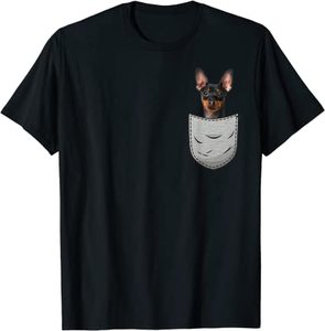 Zwergpinscher Miniature Pinscher Brust-Tasche Pocket Minpin T-Shirt